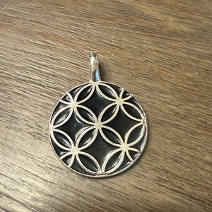 Premier Designs Silver and Black Geometric Pendant